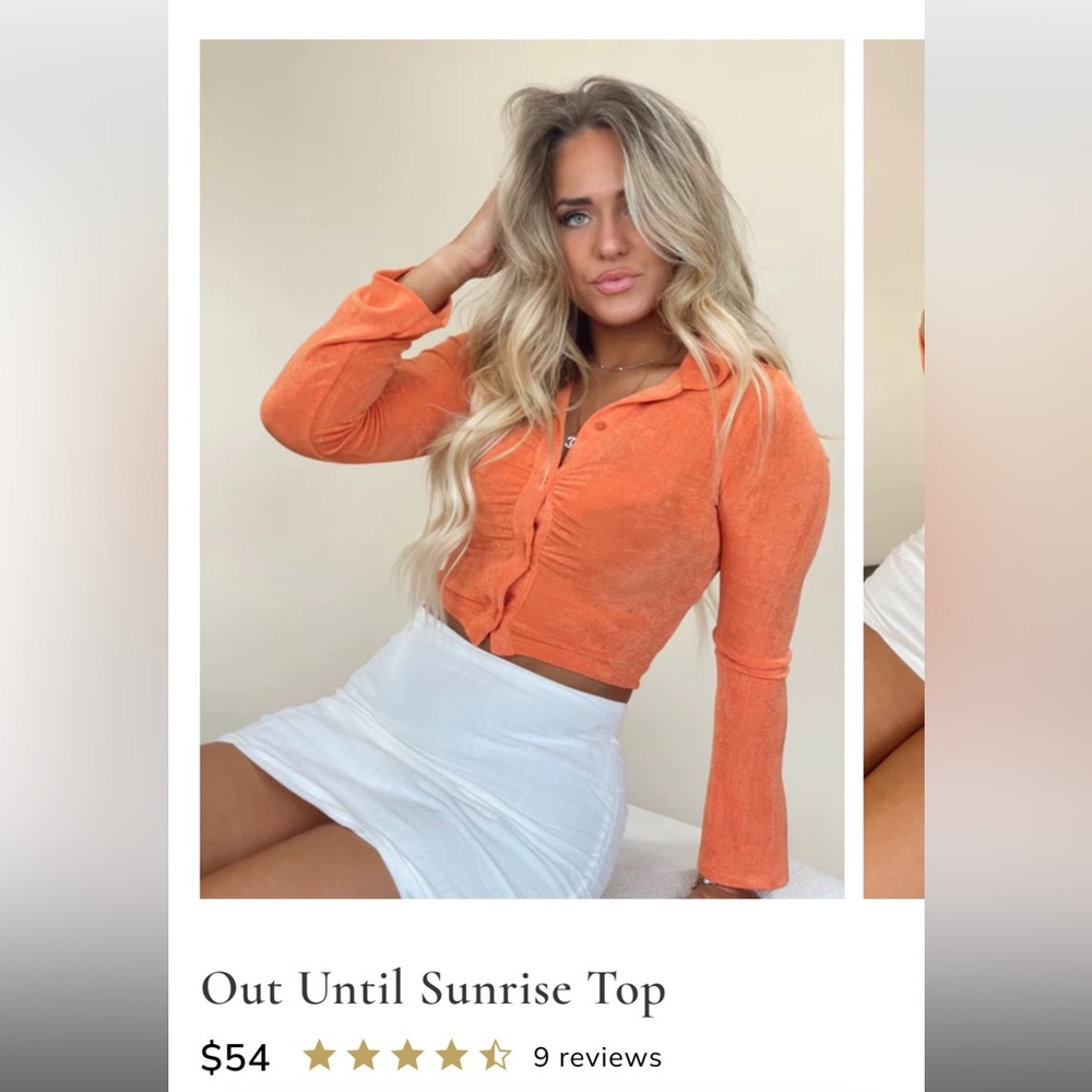 Orange long sleeve blouse size L